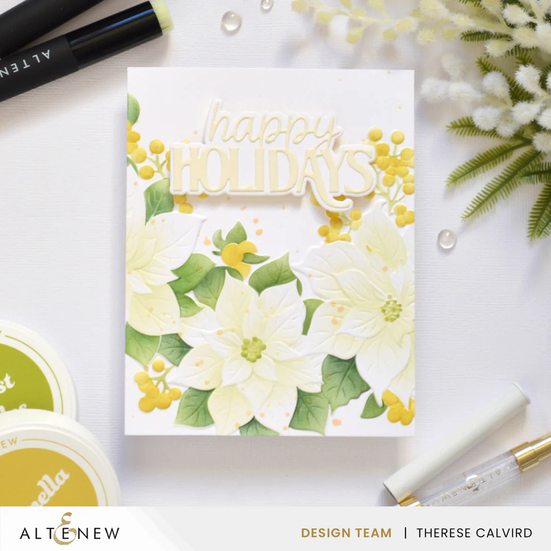 Altenew - Winterberry Poinsettias 3D Embossing Folder & Stencil Bundle