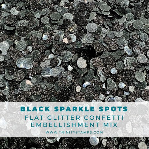 Trinity Stamps - Black Sparkle Spots Flat Confetti Mix