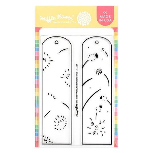 Waffle Flower - Round Floral Bookmark Stamp & Stencil Bundle